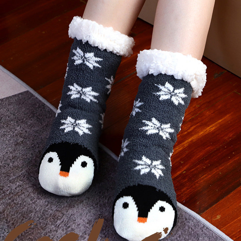 Cartoon Plush Animal Pattern Lambswool Socks